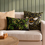 Floral Black Cushions - Braywick Willow Embroidered Cushion Cover Willow Wylder