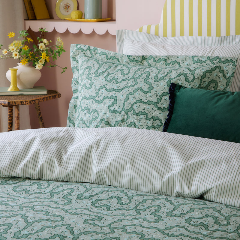  Bedding  - Brianna  Duvet Cover Set Tarragon Green Wylder