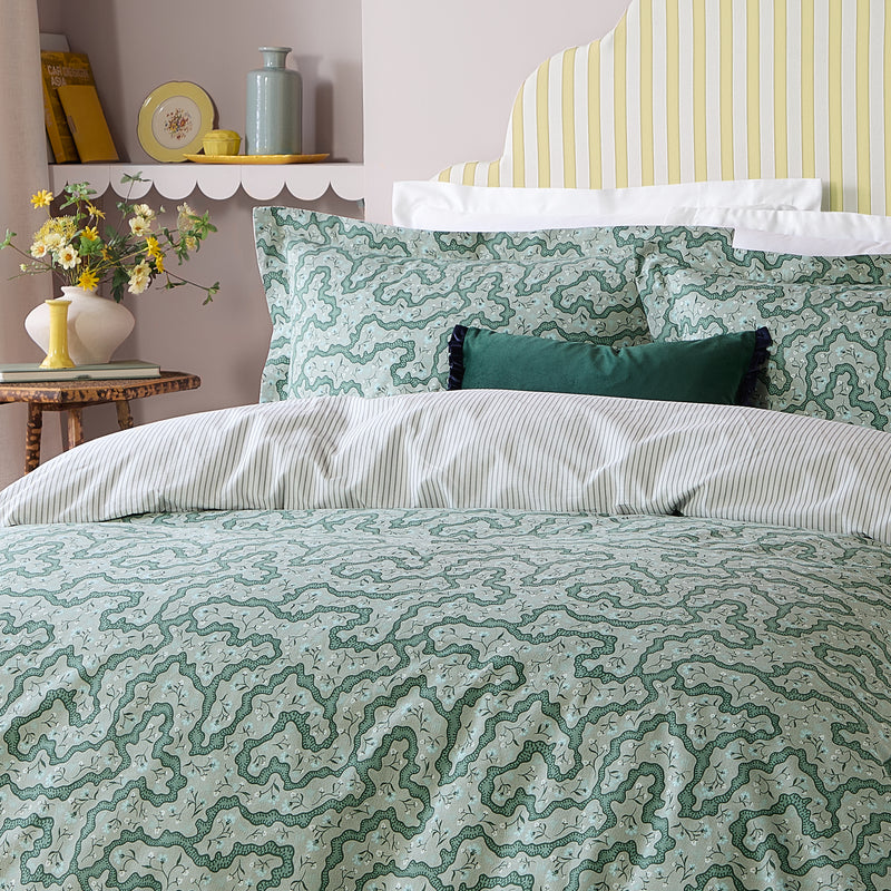  Bedding  - Brianna  Duvet Cover Set Tarragon Green Wylder