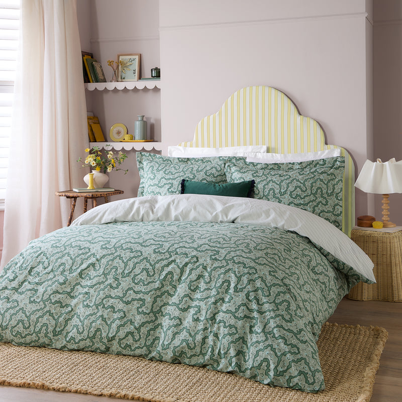  Bedding  - Brianna  Duvet Cover Set Tarragon Green Wylder