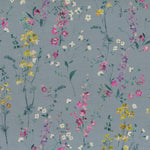 Floral Blue Fabric - Briella Printed Cotton Fabric Bluebell Voyage Maison