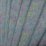 Floral Blue Fabric - Briella Printed Cotton Fabric Bluebell Voyage Maison