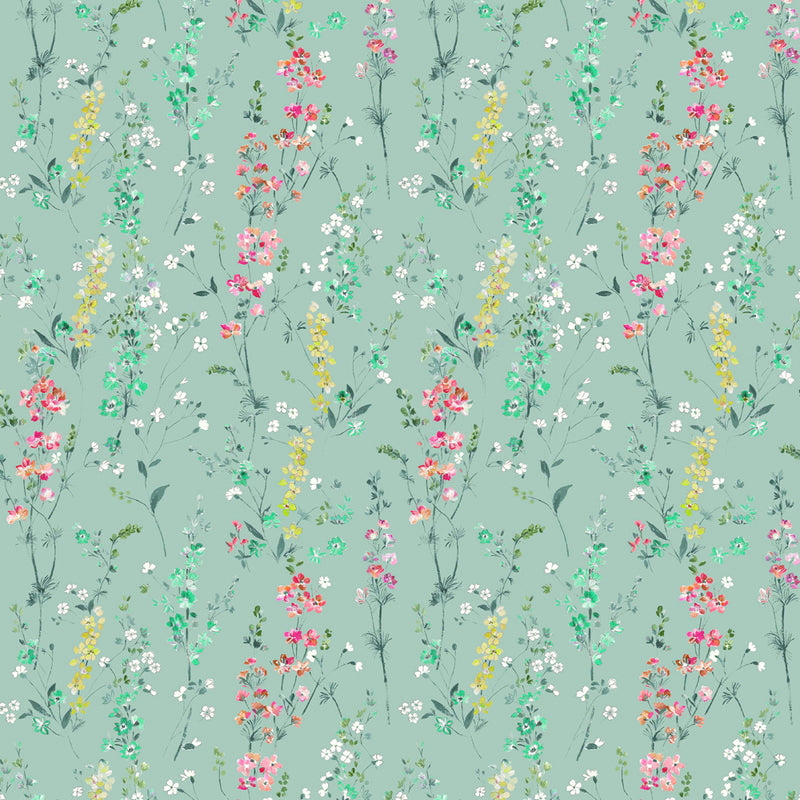 Voyage Maison Briella Printed Cotton Fabric in Verde