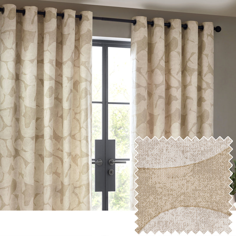 HÖEM Brinn Abstract Eyelet Curtains in Natural