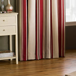 Essentials Broadway Striped Eyelet Curtains in Raspberry