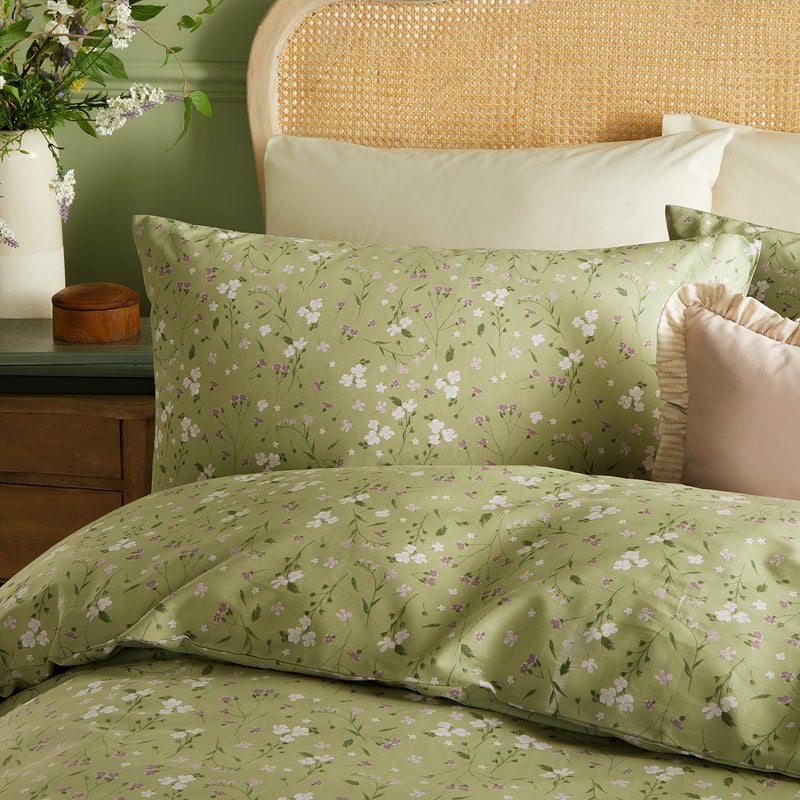 Floral Green Bedding - Bronte Printed Floral Duvet Cover Set Sage Wylder Nature