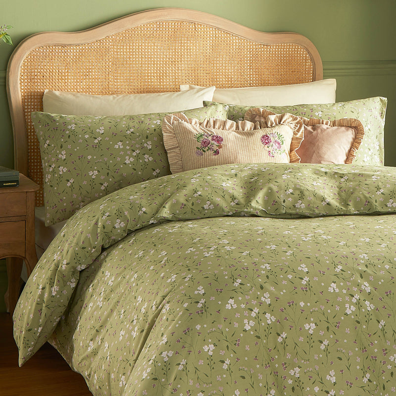 Floral Green Bedding - Bronte Printed Floral Duvet Cover Set Sage Wylder Nature