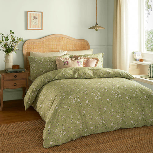 Floral Green Bedding - Bronte Printed Floral Duvet Cover Set Sage Wylder Nature