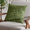 Abstract Green Cushions - Brooke Embroidered Cotton Cushion Cover Ivy Green HÖEM