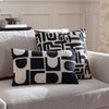 Abstract Black Cushions - Brooke Embroidered Cotton Cushion Cover Mono HÖEM