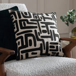 Abstract Black Cushions - Brooke Embroidered Cotton Cushion Cover Mono HÖEM