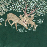 Animal Green Cushions - Brook Embroidered Cushion Cover Forest Green Morris & Co