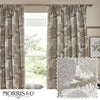 Woodland Beige Curtains - Brook Woodland Jacquard Pencil Pleat Curtains Linen Morris & Co