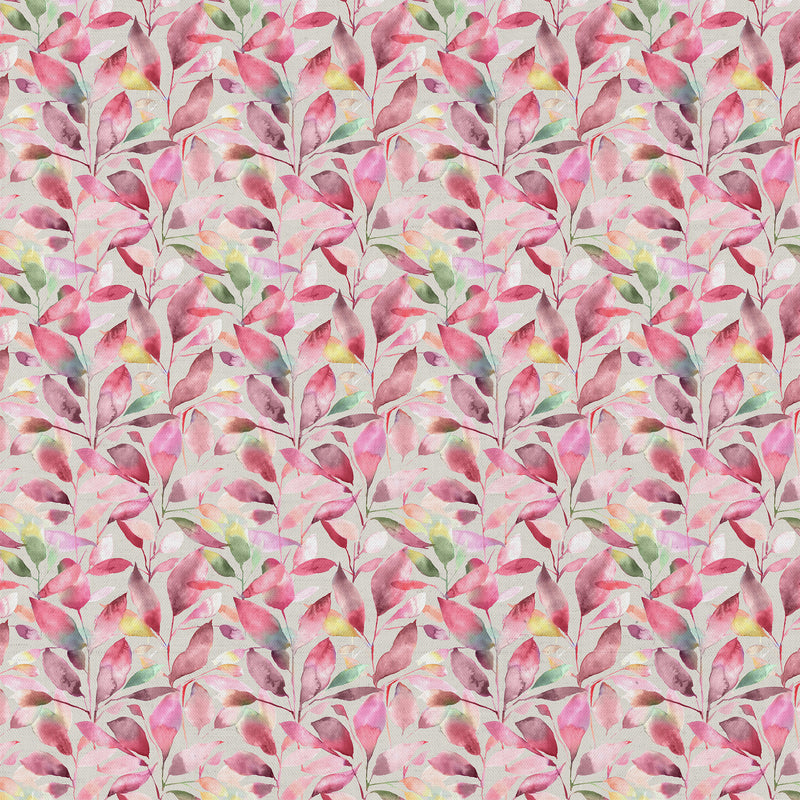 Fauna Pink Fabric - Brympton Printed Cotton Fabric Raspberry Voyage Maison