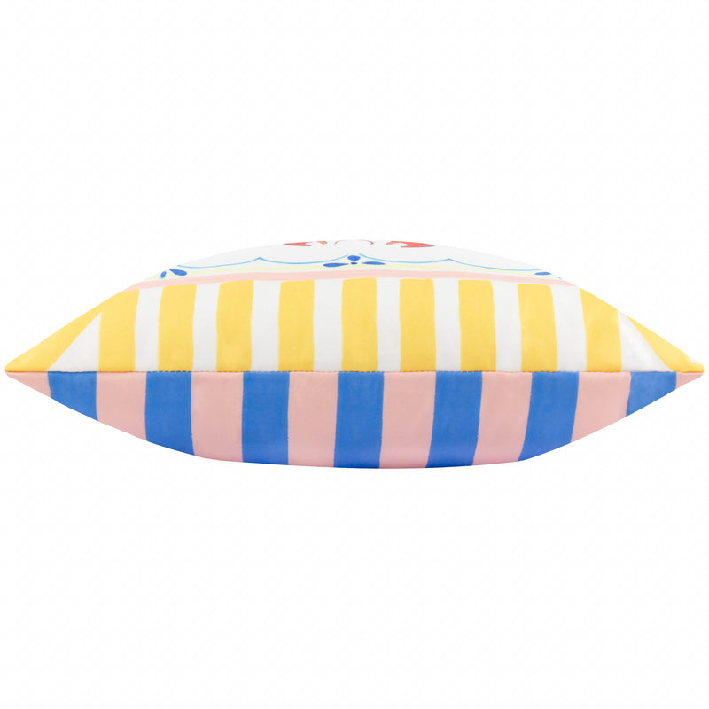 Striped Yellow Cushions - Brunch Stripes Printed Outdoor Cushion Cover Multi furn.