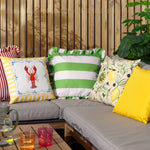 Striped Yellow Cushions - Brunch Stripes Printed Outdoor Cushion Cover Multi furn.