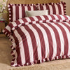  Bedding  - Birdie Stripe  Duvet Cover Set Burgundy/Blossom Wylder