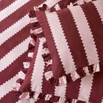  Bedding  - Birdie Stripe  Duvet Cover Set Burgundy/Blossom Wylder