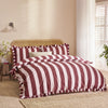 Striped Red Bedding  - Birdie Stripe Ruffle Duvet Cover Set Burgundy/Blossom Wylder