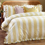 Striped Yellow Bedding - Birdie Stripe Ruffle Duvet Cover Set Butter Yellow Wylder Nature