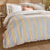  Bedding - Birdie Stripe Ruffle Duvet Cover Set Lemon/Sky Wylder