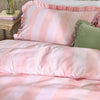 Striped Pink Bedding - Birdie Stripe Ruffle Duvet Cover Set Pink/Raspberry Wylder
