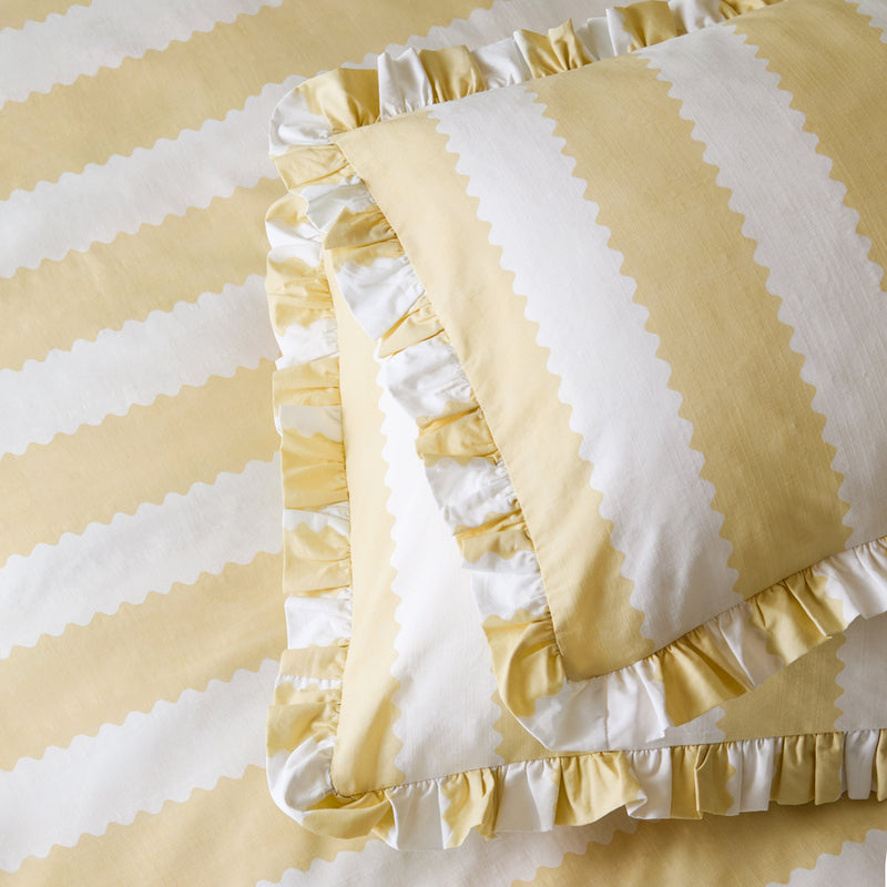  Bedding - Birdie Stripe  Pillowcase Pair Yellow Wylder