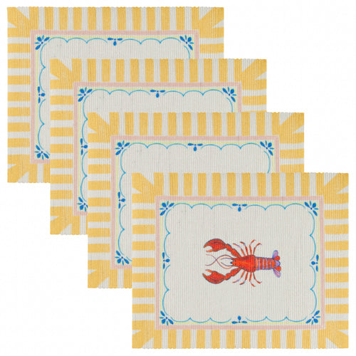  Yellow Kitchen - Brunch Stripes Indoor/Outdoor Placemats Multicolour furn.