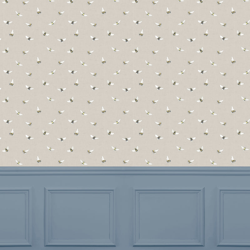 Voyage Maison Bumble Bee 1.4m Wide Width Wallpaper in Linen