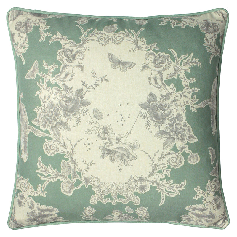 Paoletti Burford Floral Cushion Cover in Sage