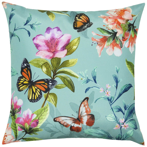 Floral Blue Cushions - Butterfly Outdoor Cushion Cover Duck Egg Evans Lichfield