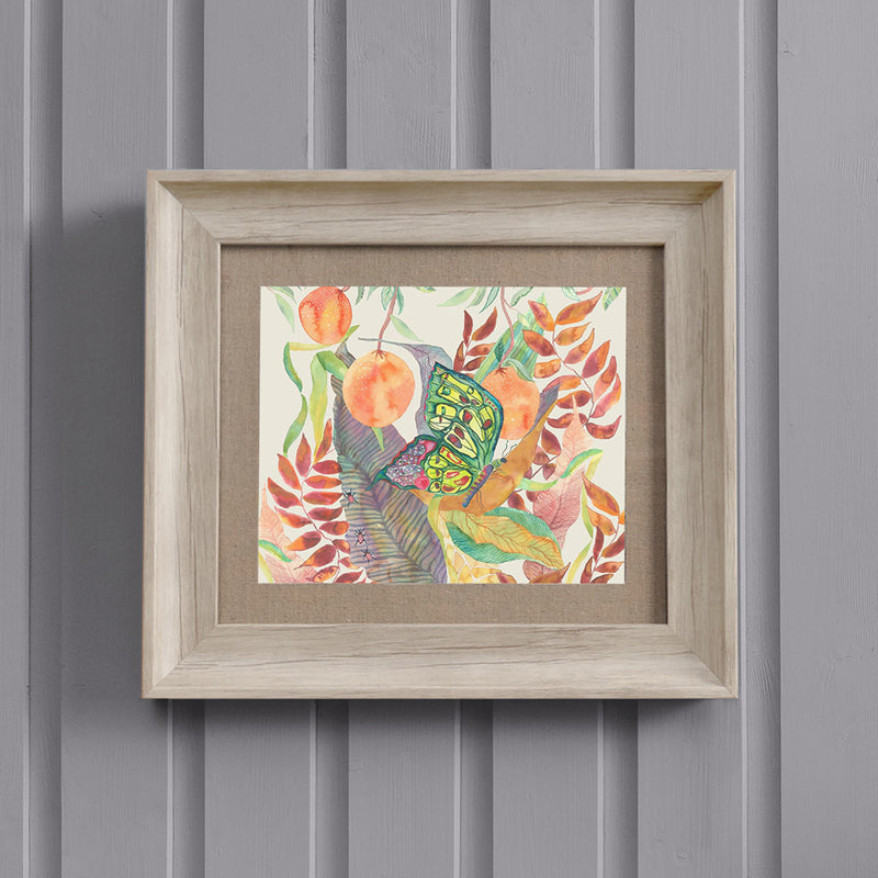 Voyage Maison Butterfly Framed Print in Birch/Linen