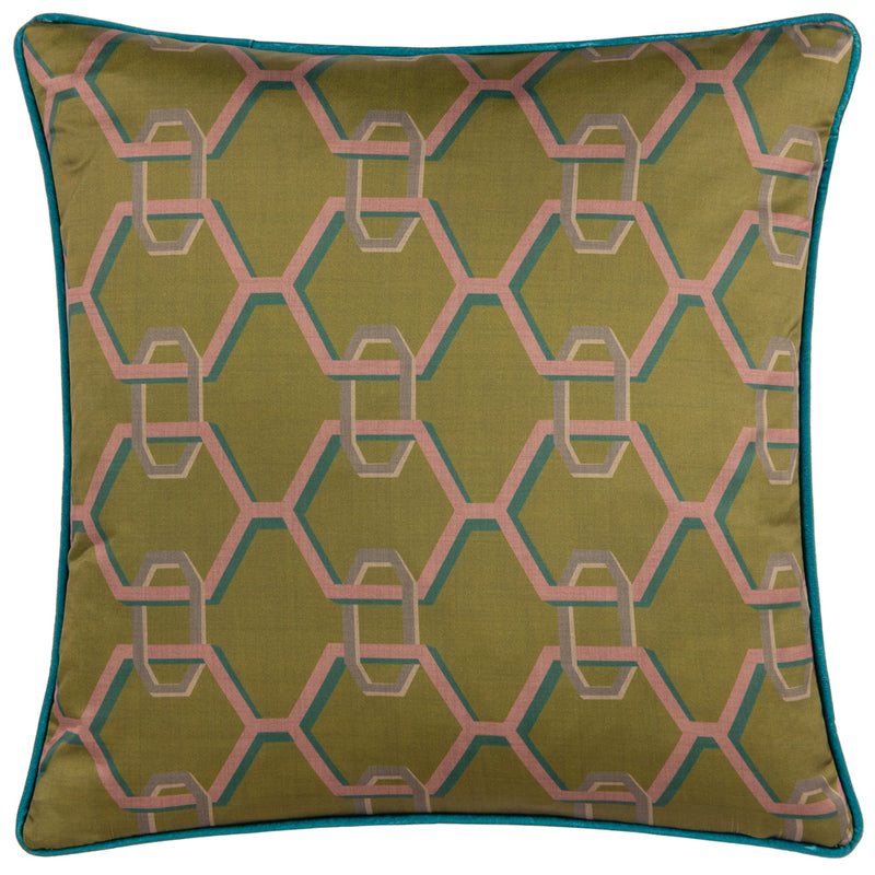 Paoletti Carnaby Chain Cushion Cover in Olive