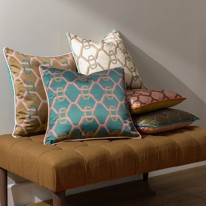 Paoletti Carnaby Chain Cushion Cover in Teal