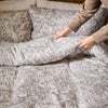 Woodland Brown Bedding - Cademuir Reversible 100% Cotton Muslin Duvet Cover Set Nut Voyage Maison