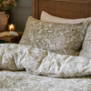 Woodland Green Bedding - Cademuir Reversible 100% Cotton Muslin Duvet Cover Set Sage Voyage Maison