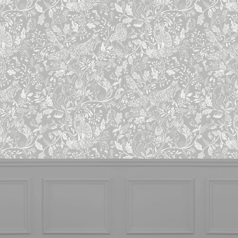 Voyage Maison Cademuir 1.4m Wide Width Wallpaper in Silver