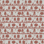 Animal Red Fabric - Cairngorms Printed Cotton Fabric Paprika Voyage Maison