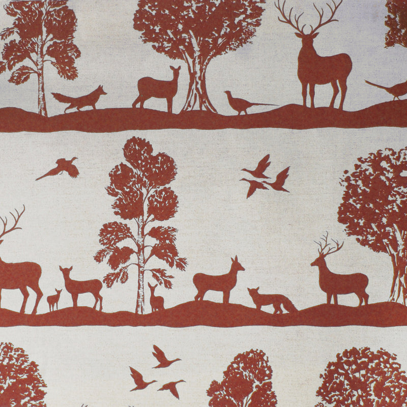 Animal Red Fabric - Cairngorms Printed Cotton Fabric Paprika Voyage Maison