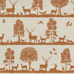 Animal Orange Fabric - Cairngorms Printed Cotton Fabric Rust Voyage Maison