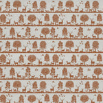 Animal Orange Fabric - Cairngorms Printed Cotton Fabric Rust Voyage Maison