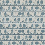 Animal Blue Fabric - Cairngorms Printed Cotton Fabric Azure Voyage Maison