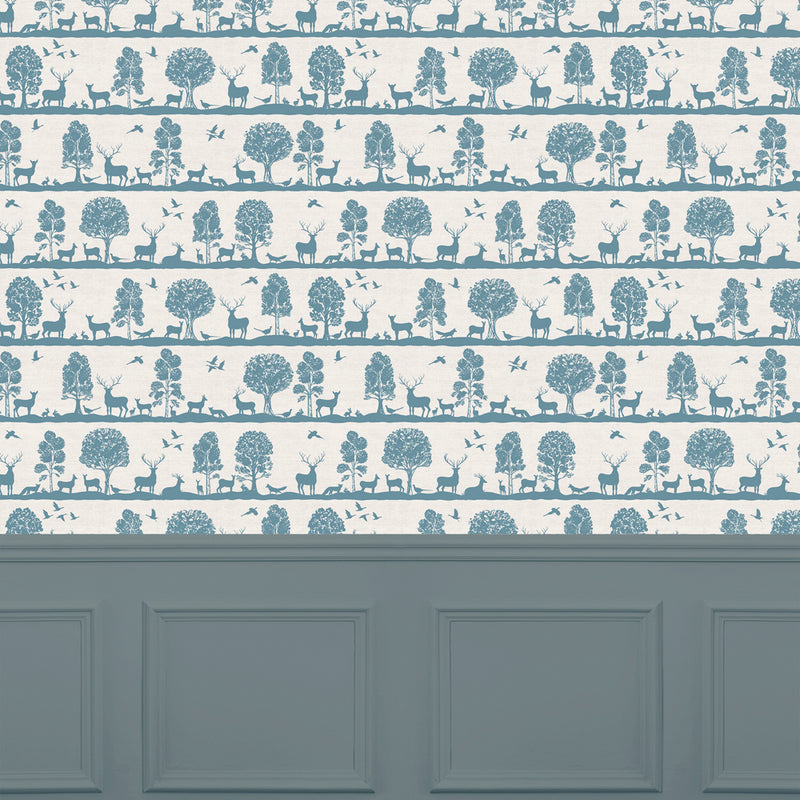 Voyage Maison Cairngorms 1.4m Wide Width Wallpaper in Azure