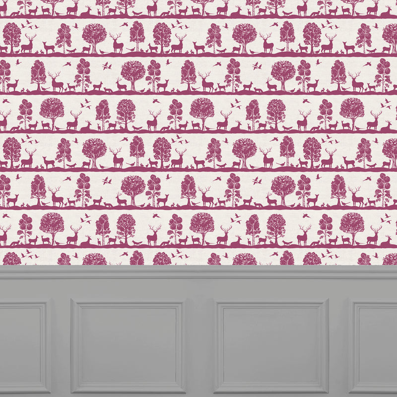 Voyage Maison Cairngorms 1.4m Wide Width Wallpaper in Berry