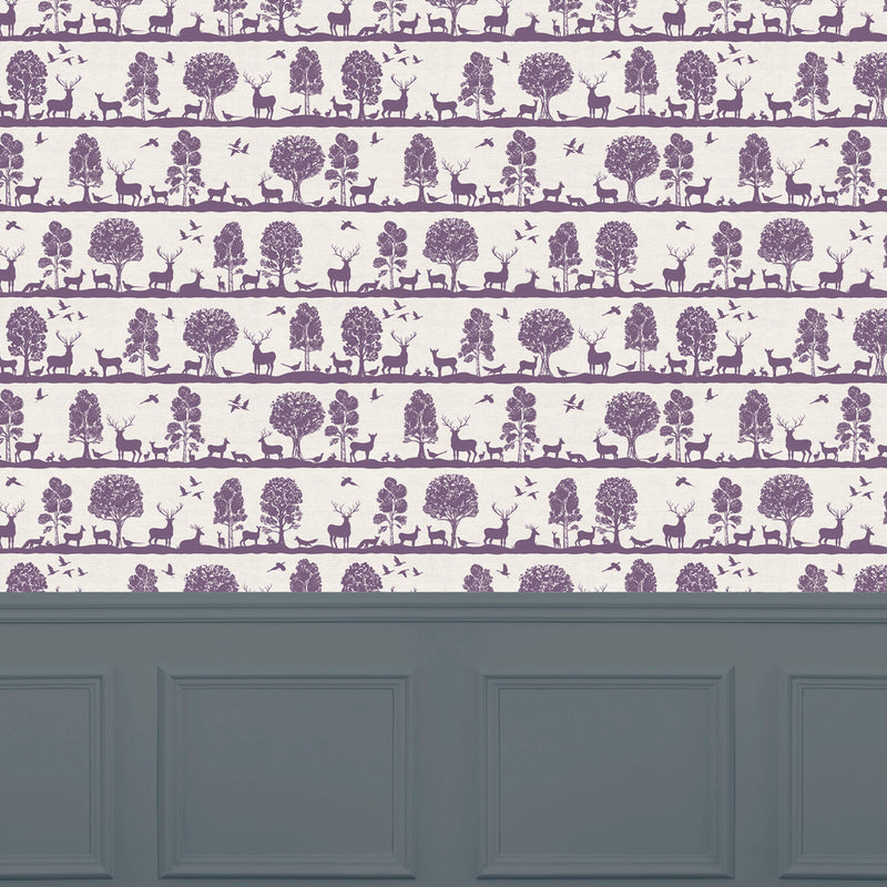 Voyage Maison Cairngorms 1.4m Wide Width Wallpaper in Damson