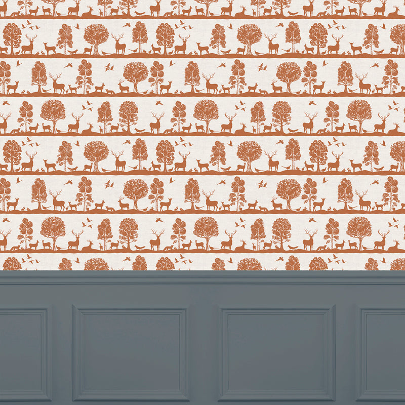 Voyage Maison Cairngorms 1.4m Wide Width Wallpaper in Rust