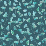 Floral Blue Fabric - Cala Printed Cotton Fabric (By The Metre) Teal Voyage Maison