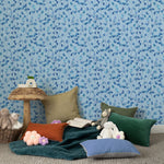 Floral Blue Wallpaper - Cala  1.4m Wide Width Wallpaper (By The Metre) Cobalt Voyage Maison