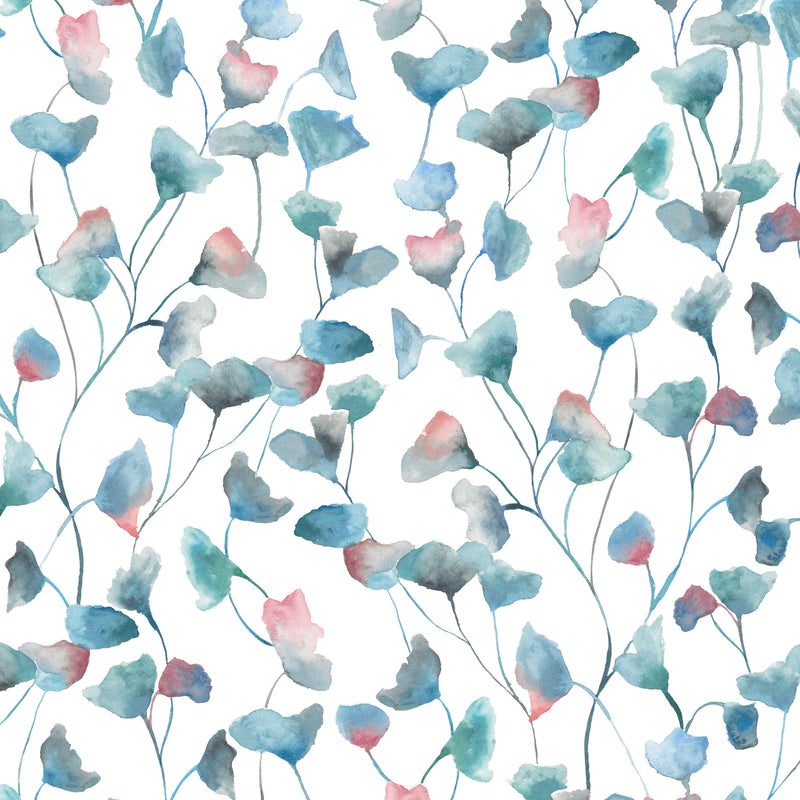 Floral Blue Wallpaper - Cala  1.4m Wide Width Wallpaper (By The Metre) Marine Voyage Maison