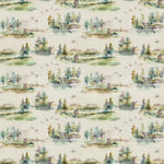 Animal Blue Fabric - Caledonian Forest Printed Cotton Fabric Topaz Voyage Maison